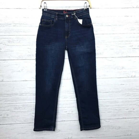 NEW Boden Girls Straight Leg Jeans Dark Wash Stretch size 13 length 28" - Picture 1 of 8